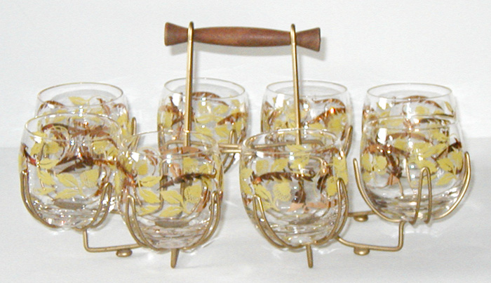 VINTAGE ACORN GLASSES & RACK