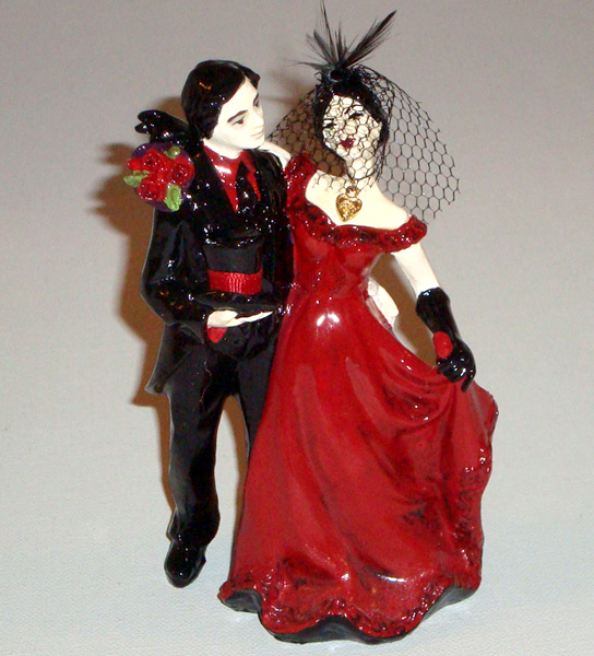 Red Dress and Feather Topper