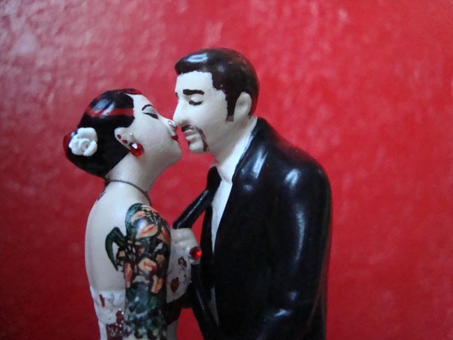 Tattooed & Pierced Bride Cake Topper