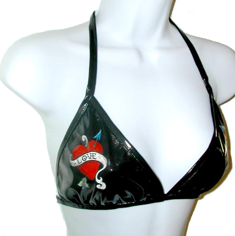 Love/Hate Tattooed Bikini Top