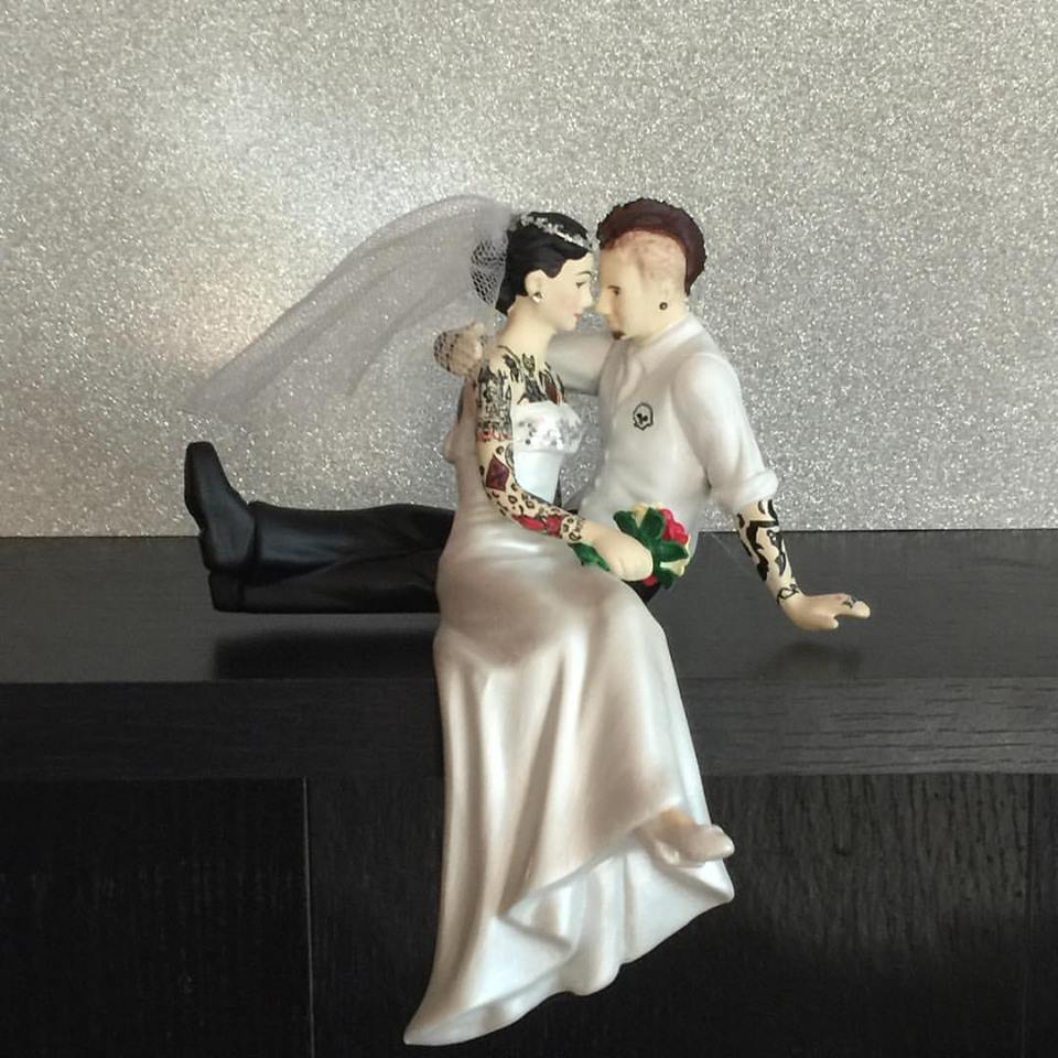 Tattooed Cake Topper with Mowhawk