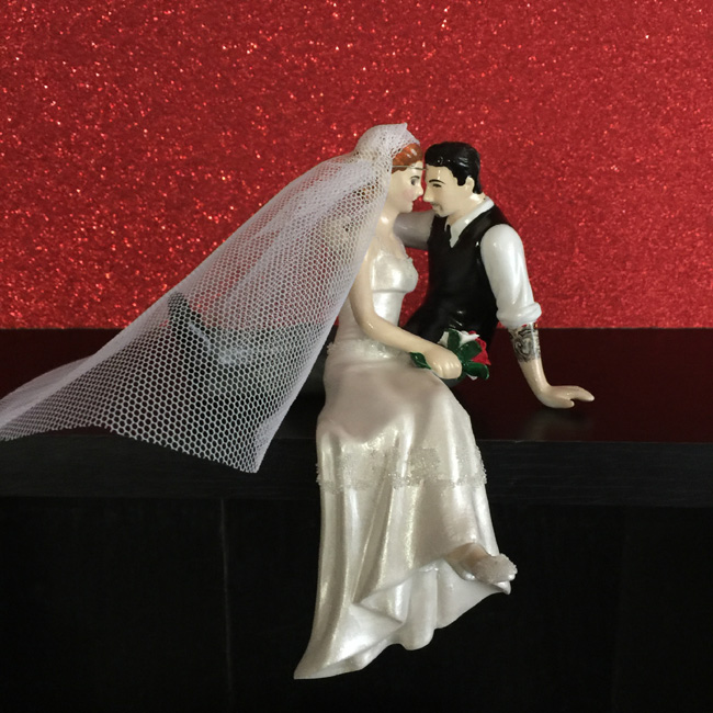 Personalized Tattooed & 20s Style Wedding Cake Topper