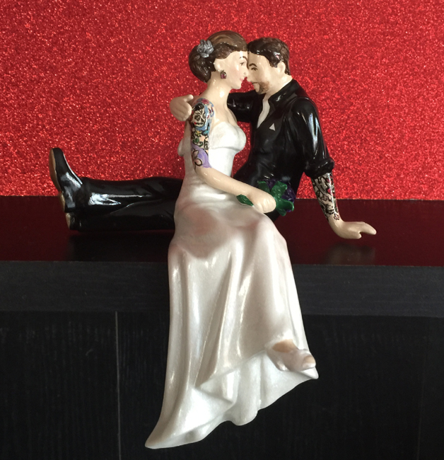 Tattooed Bride & Groom Wedding Cake Topper