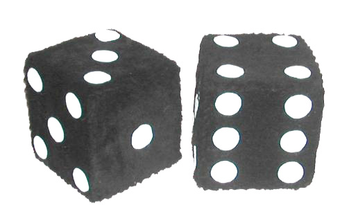 Fuzzy Dice Throw Pillows