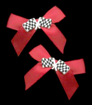  Hot Rod Mamma Check Flag Bows